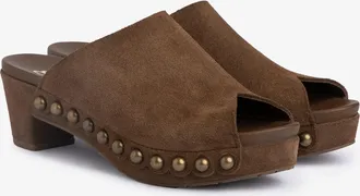 Pedro Garcia Clog in brown suede with metallics studs | Nain | Spring Summer 26 | PEDRO GARCIA