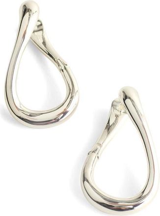 Madewell Front/Back Twisted Large Hoop Earrings in Warm Silver at Nordstrom