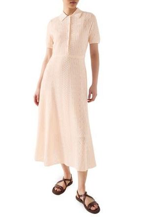 L.k. Bennett Dean Lace Knit Shirtdress in Pink at Nordstrom Rack, Size 14 Us / 18 Uk