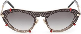 Christian Louboutin Oval Sunglasses in Pale Gold /Zeiss Smoke Lens at Nordstrom