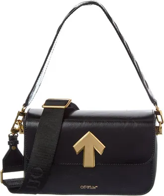 Off-white Binder Medium Leather Clutch
