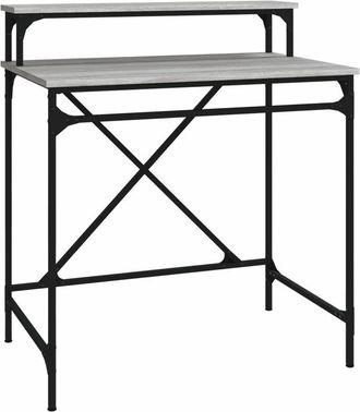 vidaXL Vidaxl - Escritorio de hierro y madera contrachapada Sonoma 80x50x90 cm