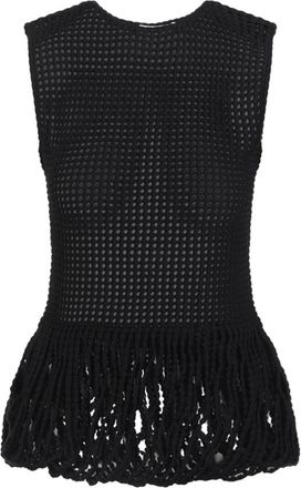 Alaia Sleeveless Tops, female, Black, Size: XS Bead Knit Peplum Tank Top