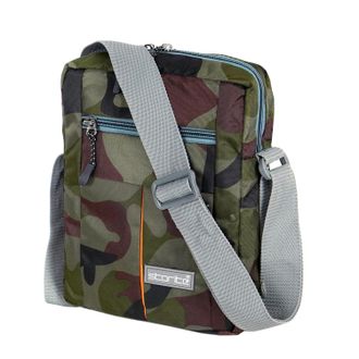 Generic 10 Inch Small Stylish Padded Mini Sling Bag for Men and Women, Small Passport Travel Bag and Small Sling Bag (25x19x7cm)(GreenGrey)