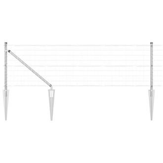 Berkfield Home Euro Fence with 13 Spike Posts 0.8x25 m Galvanised Steel in Silver