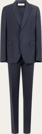 Ferragamo Men Plain suit in wool Blue