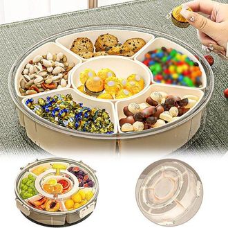 OEM Bol Giratorio Para Aperitivos Y Dulces Con Compartimentos - Beige