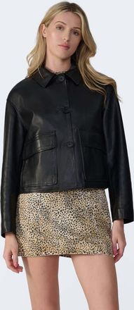 FURNIQ Ella Leather Jacket in Black at Nordstrom, Size Xx-Large
