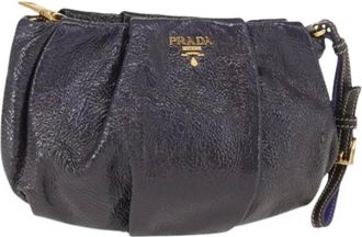 Prada Pre-owned Clutches, female, Purple, Size: ONE SIZE Pre-owned Coated Canvas Clutch