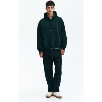 H&M Loose Fit Hoodie in Dark Forest Green at Nordstrom, Size Xx-Large
