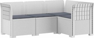vidaXL Sof&aacute; De Jard&iacute;n Para 4 Personas Con Cojines Estilo Rattan Pp Vidaxl