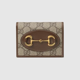 Gucci Horsebit 1955 Small Wallet, Beige, GG Canvas
