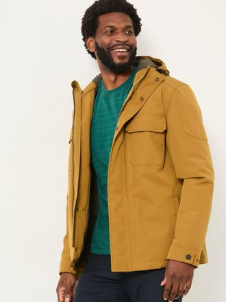Fat Face FatFace Truro Dark Yellow Hooded Waterproof Jacket