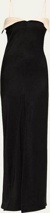 Nanushka Nelma Two-Tone Foldover Gown