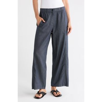Eileen Fisher Organic Cotton Twill Ankle Wide Leg Pants in Denim at Nordstrom Rack, Size X-Large