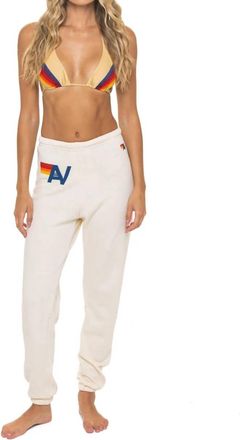Aviator Nation Logo Sweatpants In Vintage White