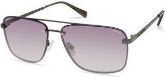 Kenneth Cole 61mm Navigator Sunglasses in Shiny Gunmetal /Smoke Mirror at Nordstrom Rack