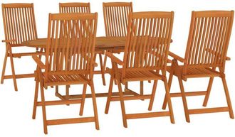 vidaXL Juego De Comedor Para Jard&iacute;n 7 Pzas Madera Maciza De Eucalipto Vidaxl