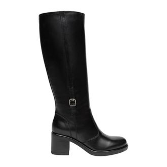Nero Giardini Hoge Leren Laars - Dames - Schoenen - Zwart - Maat: 36 EU Leer