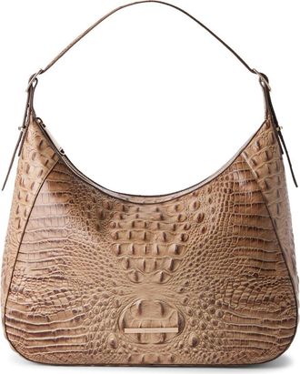Brahmin Edie Croc Embossed Leather Shoulder Bag in Toffee at Nordstrom