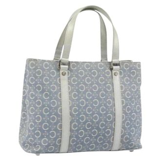 Celine Pre-owned C Macadam Canvas Handtas - Dames - Vintage Handtas - Blauw - ONE Size - Leer - Vintage