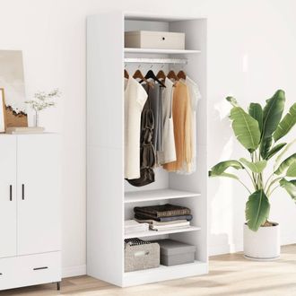 Berkfield Home Wardrobe White 80x50x200 cm Engineered Wood | Size: 80 x 50 x 200 cm