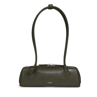Alaia Le Teckel Small - Dames - Schoudertassen - Groen - ONE Size - Leer - Tassen
