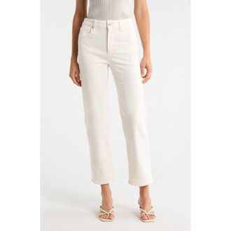 Paige Stevie High Waist Ankle Straight Leg Jeans in Cream Cloud at Nordstrom, Size 26
