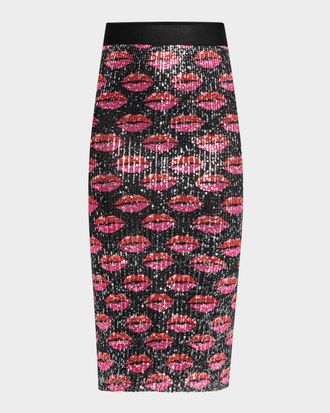 Le Superbe Liza Kiss Kiss Sequined Skirt