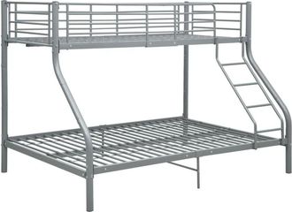 vidaXL Bunk Bed Frame without Mattress Grey Metal 140x200 cm/90x200 cm Vidaxl