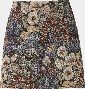 Veronica Beard Ohemia Floral Jacquard Mini Skirt