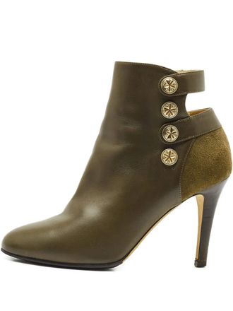 Jimmy Choo London 90mm Troop leather ankle boots - Green