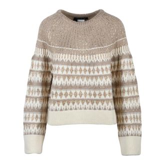 Pennyblack Ronde hals trui met strass - Dames - Ronde hals truien - Veelkleurig - M - Wol - Truien & Vesten