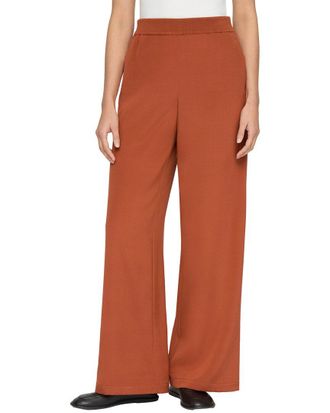 Lafayette 148 New York Knit Waist Riverside Silk-Blend Wide Leg Pant