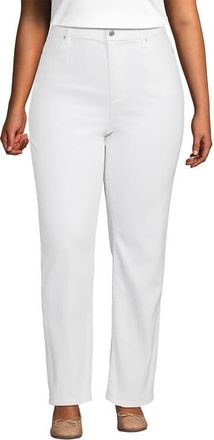 Lands End Recover High Rise Straight Leg Blue Jeans in White at Nordstrom, Size 22Wshort