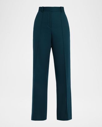 Reiss Jade Pintuck Flare-Leg Trousers
