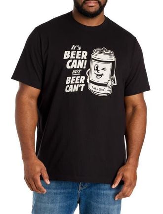 Life is good Big & Tall Beer Can Beer Cant Graphic Tee in Black at Nordstrom, Size 7X Big