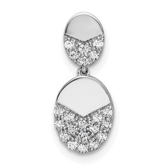 Diamond2Deal 14K White Gold Lab Grown Diamond Dangle Chain Slide Pendant (0.22ct, VS, G-H)