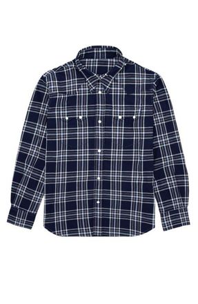 Fortela Smith Texan Shirt in Dark Blue Check at Nordstrom, Size X-Large