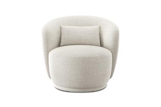 Castlery Avery Swivel Armchair Customized, Performance Classic Twill Cream, Spill-Resistant, 360-&deg; Swivel for Castlery, Beige, Swiveling Base