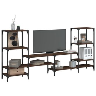 Berkfield Home TV Cabinet Brown Oak 206.5x28.5x95 cm Engineered Wood