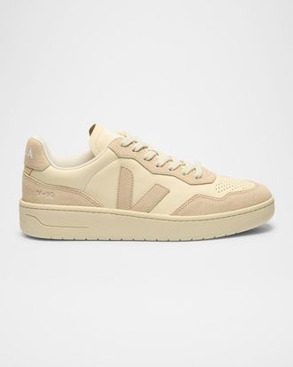 Veja V-90 Bicolor Low-Top Sneakers