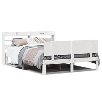 Berkfield Home Bed Frame with Headboard without Mattress White 140x190 cm