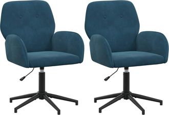 vidaXL Sillas De Escritorio Giratorias 2 Uds. 54 X 55 X 90 Cm Azul Vidaxl