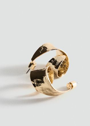 Mango Orecchini semicerchio rilievo oro - Donna - Taglia unica - MANGO