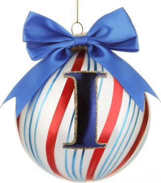 KASANOVA Pallina Natale con lettera I 10 cm Circus blu