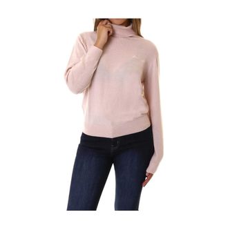 A|X Armani Exchange Turtleneck Jumper with Embroidered Logo - female - Armani Exchange - Turtlenecks - Pink - XL - Knitwear