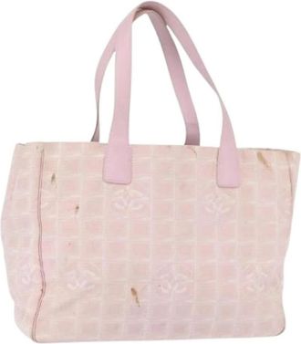 Chanel Pre-owned Nylon Tote Bag - Dames - Vintage Shopper - Roze - ONE Size - Nylon - Vintage