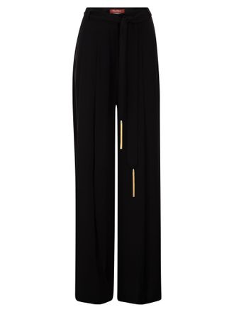 Max Mara Msevalico Triacetat-Hose mit weitem Bein und dekorativem G&uuml;rtel