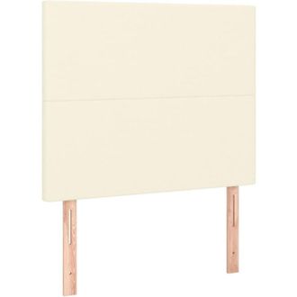 vidaXL Cabecero Con Luces Led Cuero Sint&eacute;tico Crema 100x5x118/128 Cm Vidaxl